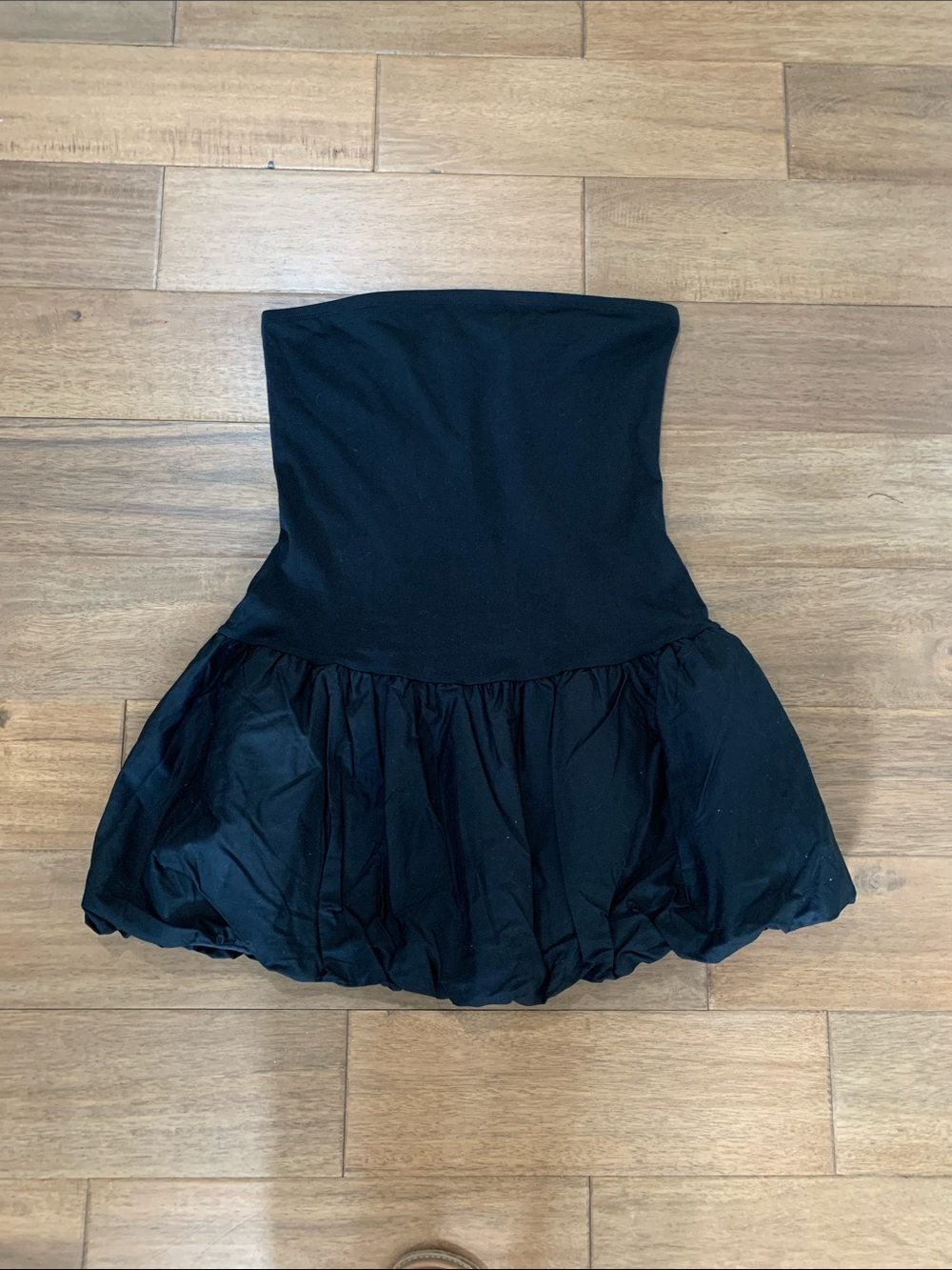 wild fable Black Strapless Bubble-Hem Mini dress NWT Size M
